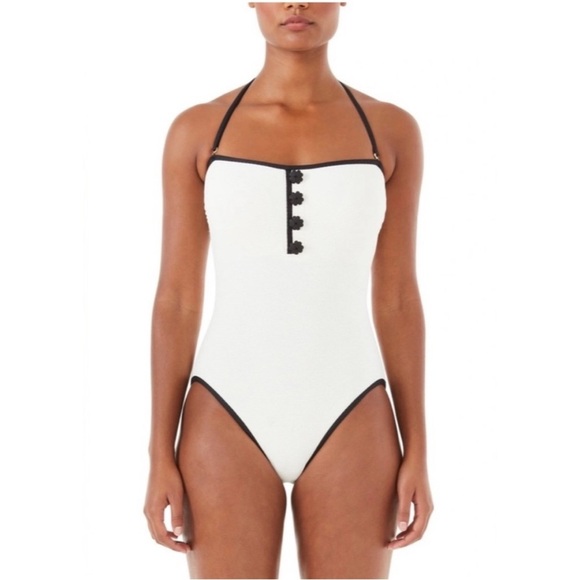 Kate Spade Texture Classic Bandeau
Swimsuit with signature spade buttons NWT - Picture 3 of 9